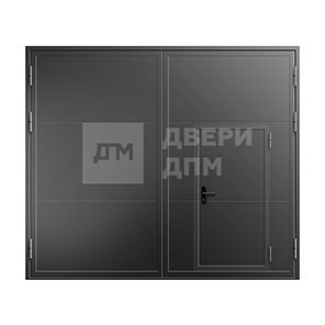 Распашные ворота EI-30 с встроенной калиткой ВПМ-129